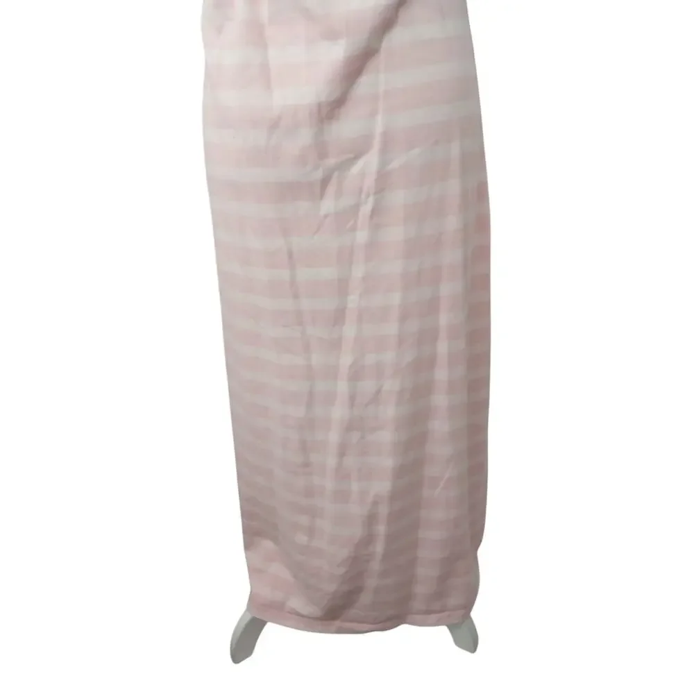 NWOT! J. CREW! TWO TONED PINK STRIPED 100% FINE KNIT COTTON SHIRT DRESS! SZ M